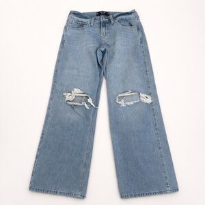 Hollister Low-Rise Baggy Distressed Jeans – Y2K Skater Fit – W25/Size 0